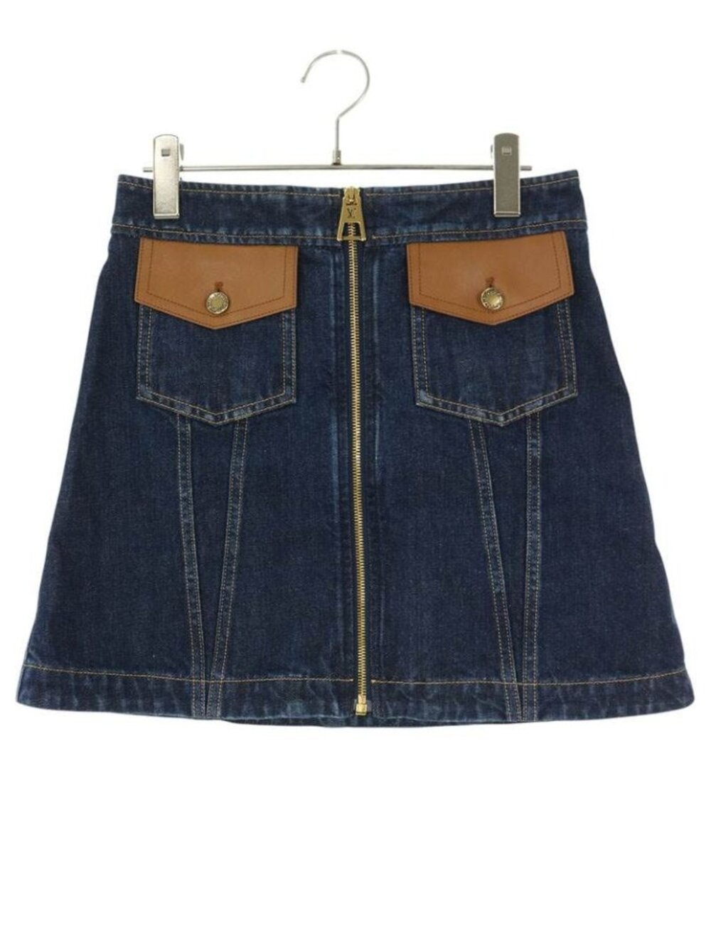 Louis Vuitton Zip Design Denim Skirt 34